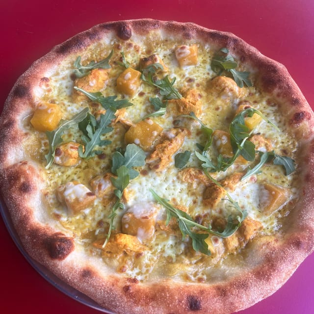Mango Chicken Curry Pizza.