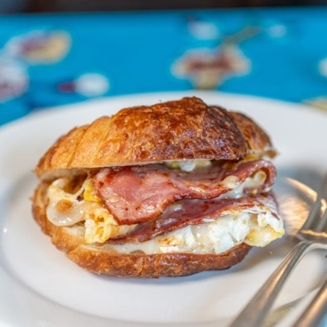 Croissant with Egg & Bacon & Cheese.