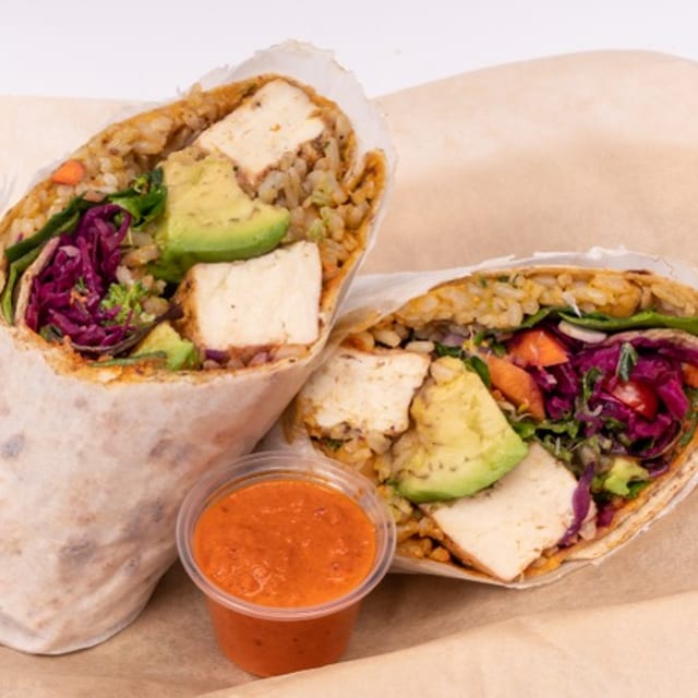 Veganizer Burrito (Vegan & Gluten Free option).